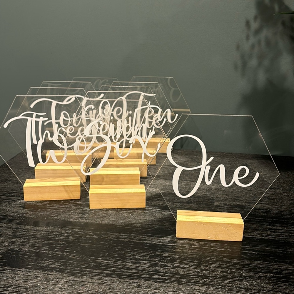 Acrylic Table Numbers 1-10